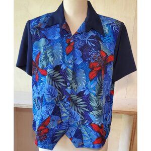 80s Tropical-Print Blouse by Caribou